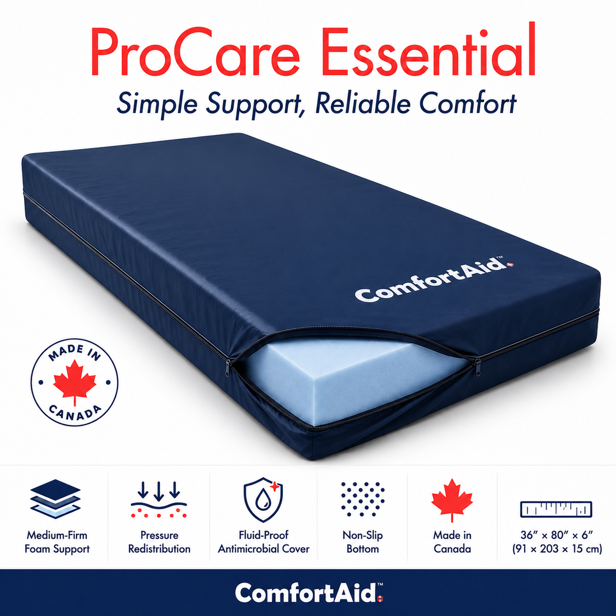 ComfortAid ProCare Essential Foam Hospital Bed Mattress